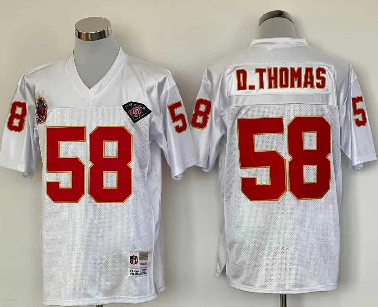 Men's Kansas City Chiefs Derrick Thomas Mitchell & Ness White Legacy Replica Jerseys