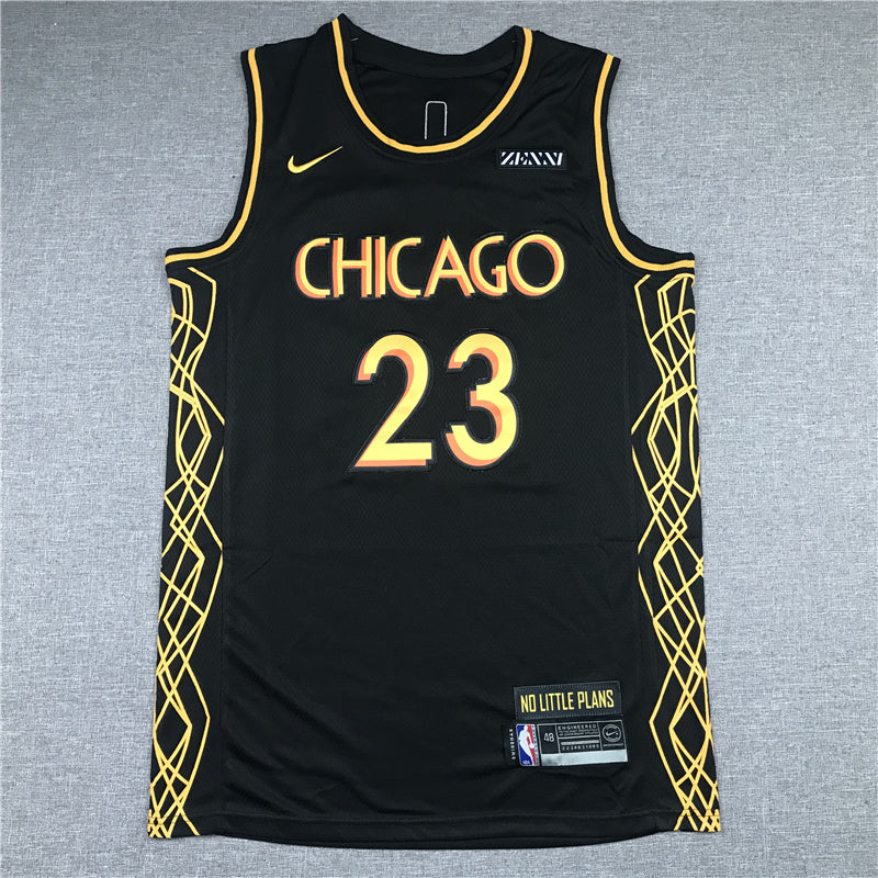 Men's Chicago Bulls Michael Jordan Black Classics Swingman Jerseys - City Edition