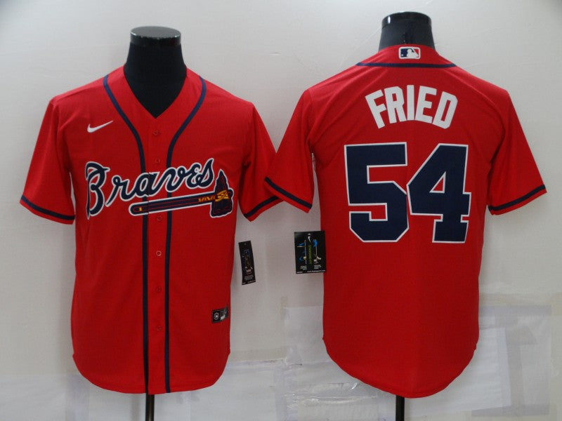Men's Atlanta Braves Max Fried #54 Red Replica Player Jerseys