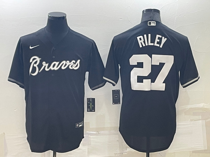 Men's Atlanta Braves Austin Riley #27 Black Replica Player Jerseys