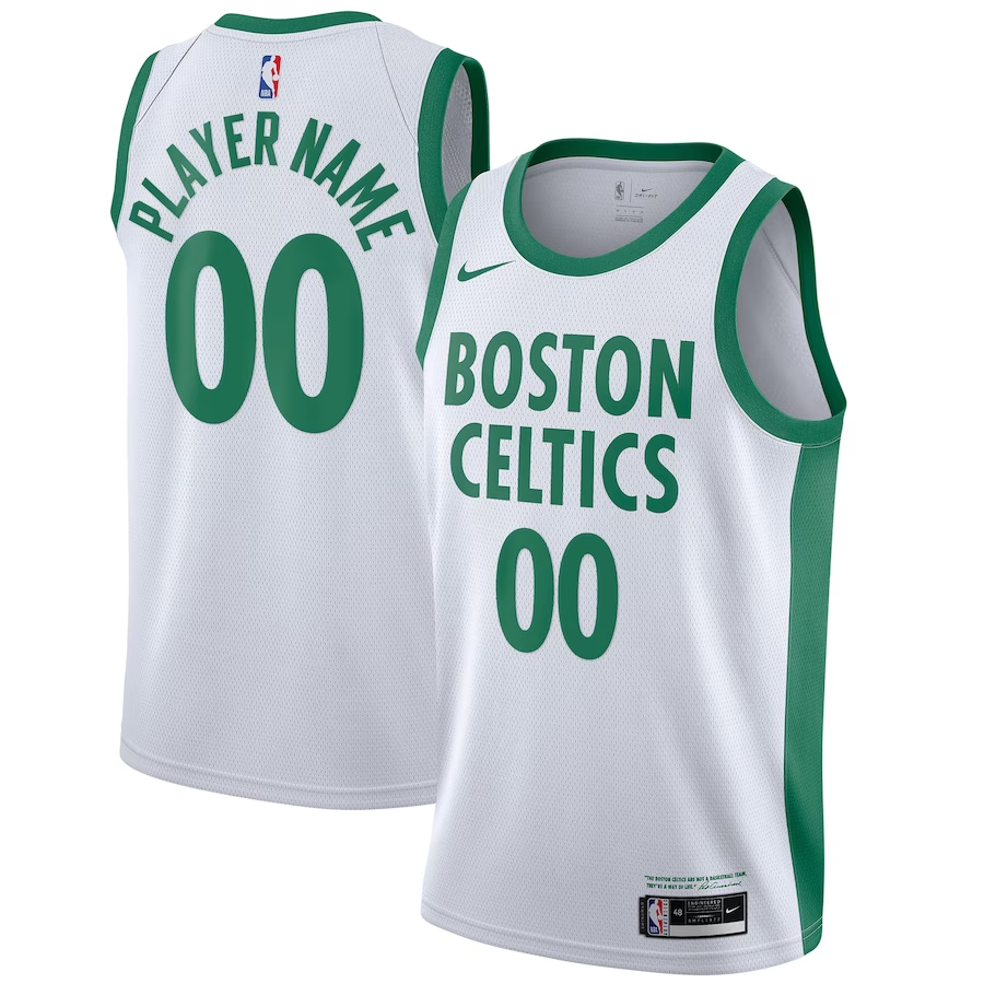 Men's Boston Celtics White 2020/21 Swingman Custom Jerseys - City Edition