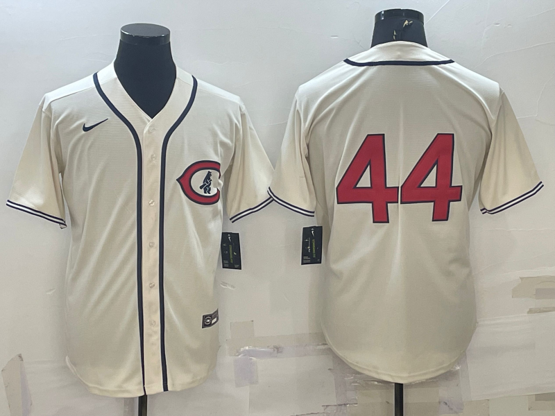 Men's Chicago Cubs Anthony Rizzo #44 Cream Player Name Jerseys