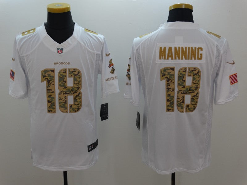 Men's Denver Broncos Peyton Manning #18 White Game Player Jerseys