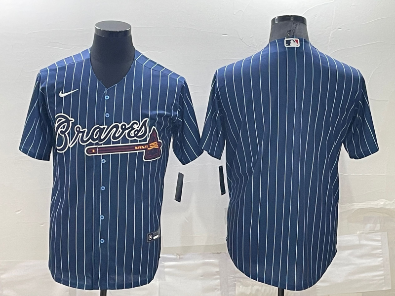 Men's Atlanta Braves Blue Replica Blank Jerseys