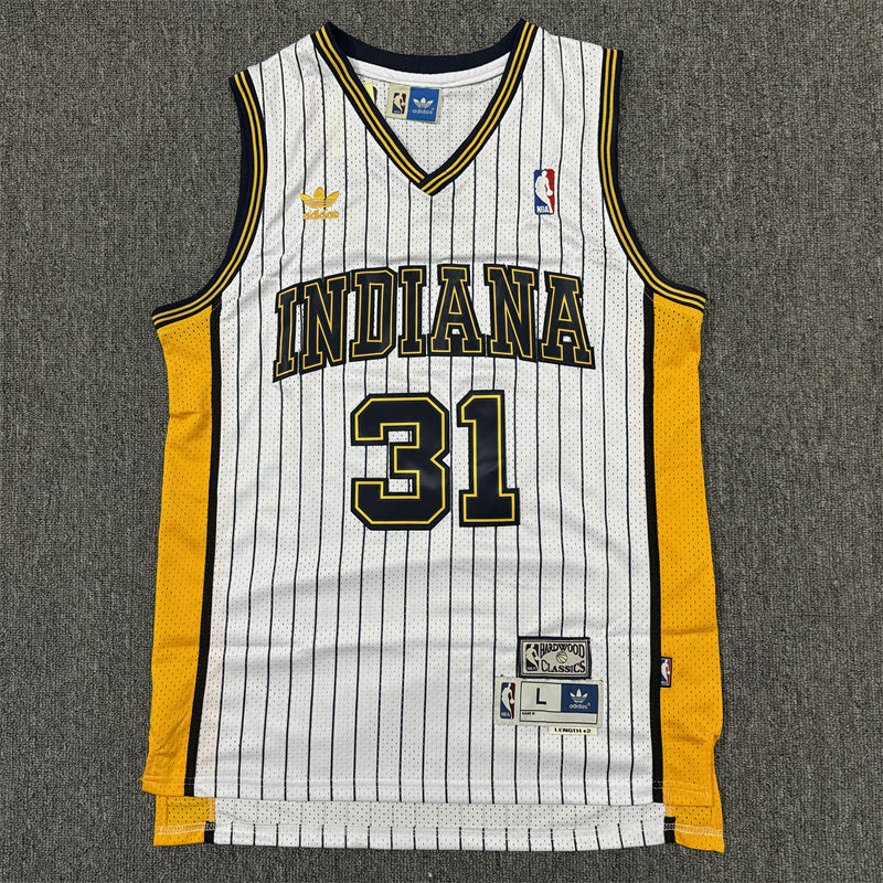 Men's Indiana Pacers Reggie Miller #31 White Hardwood Classics Swingman Jerseys