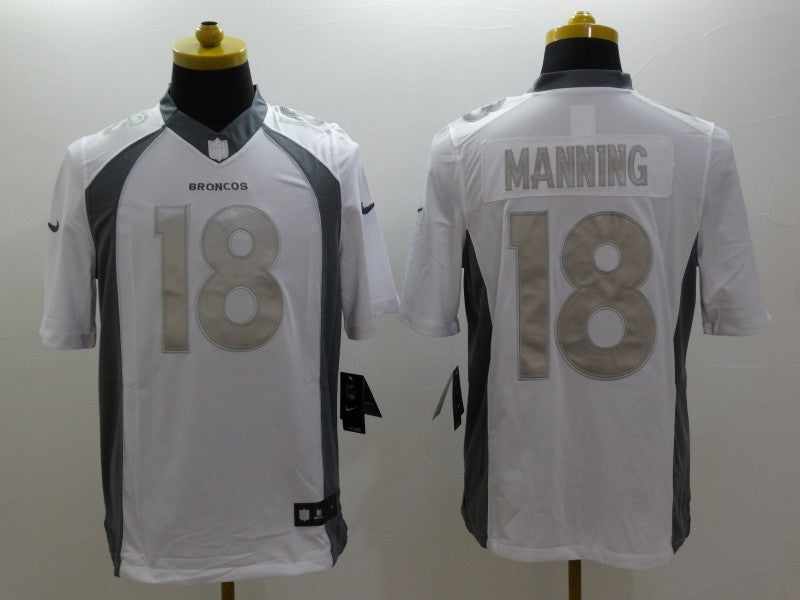 Men's Denver Broncos Peyton Manning #18 White Game Jerseys