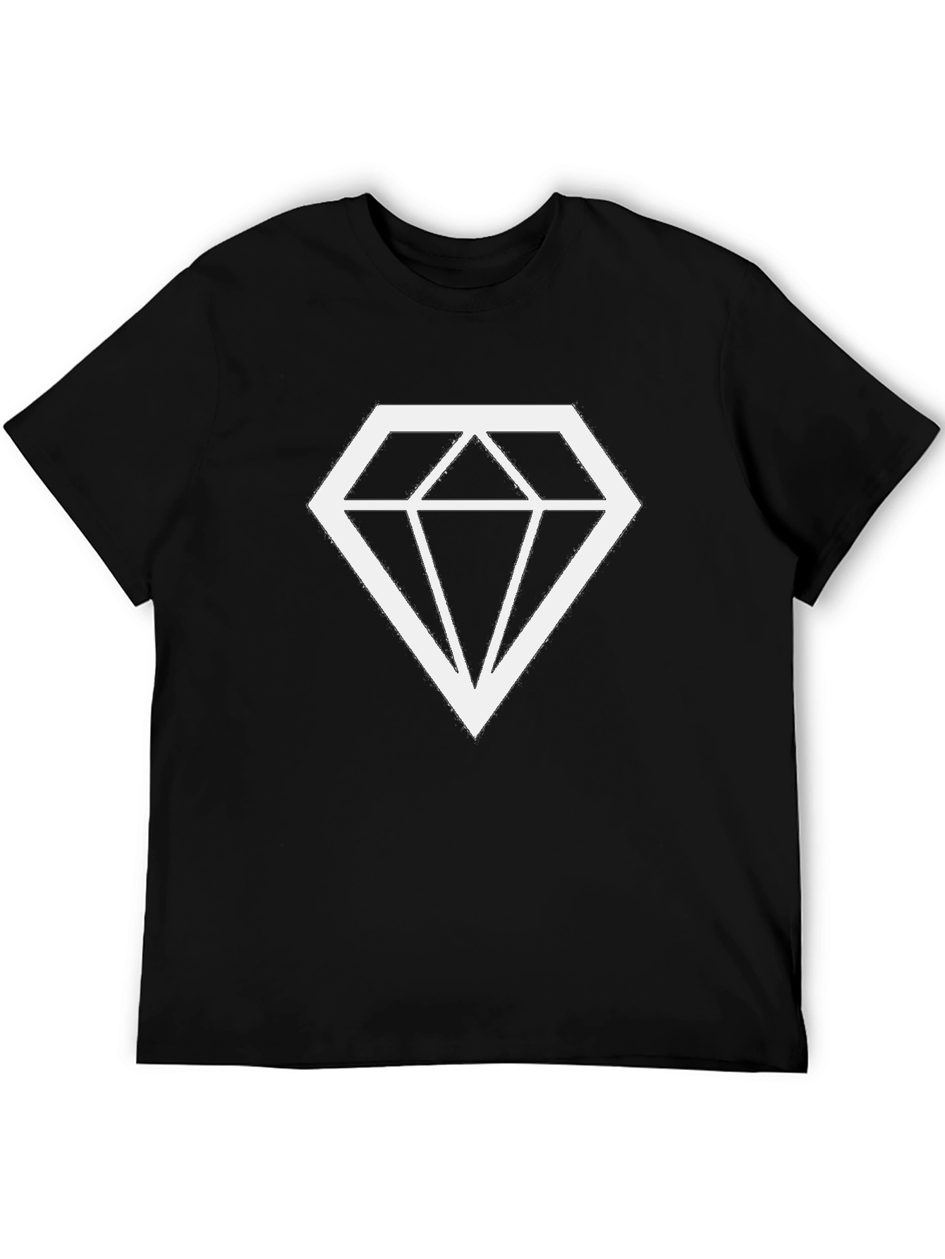 Diamond Graphic Print Black T-Shirt