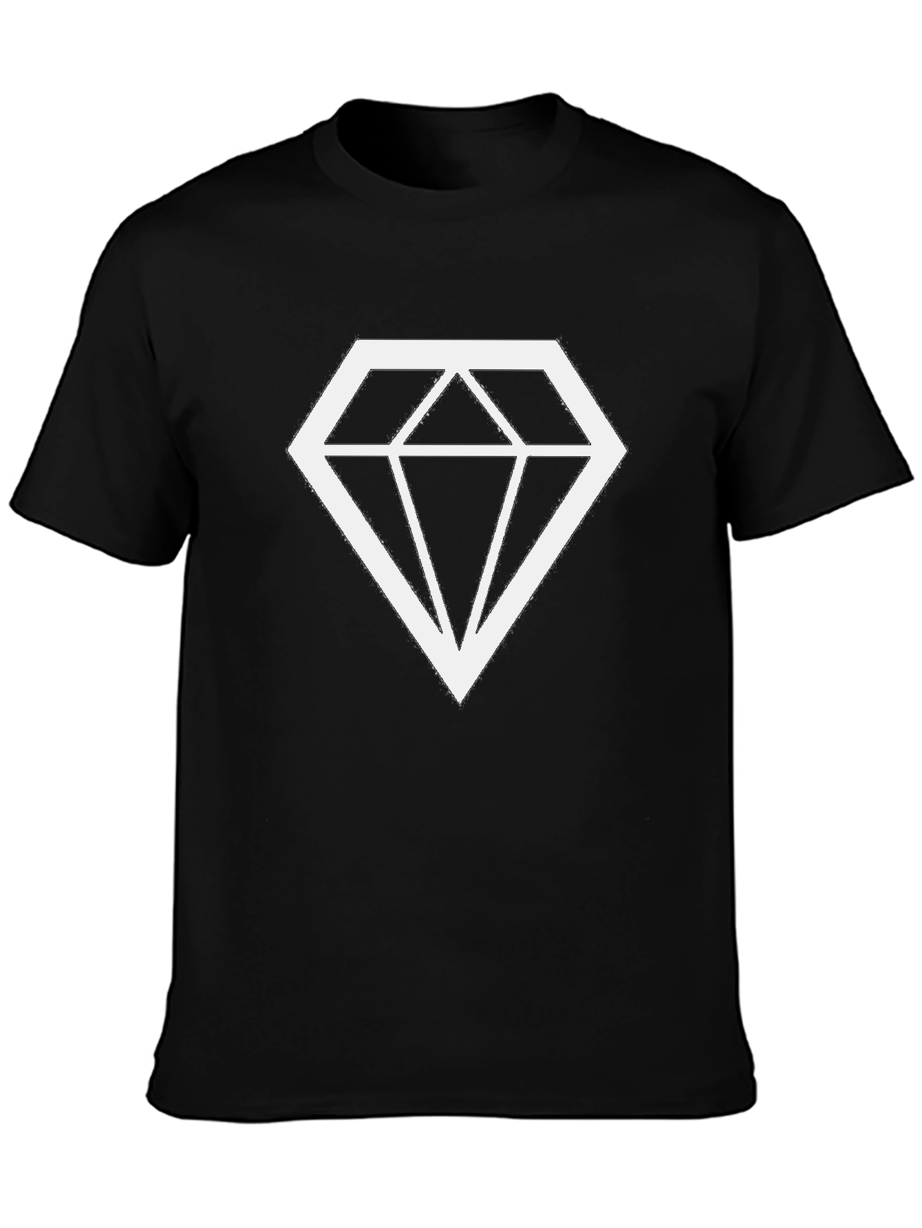 Diamond Graphic Print Black T-Shirt