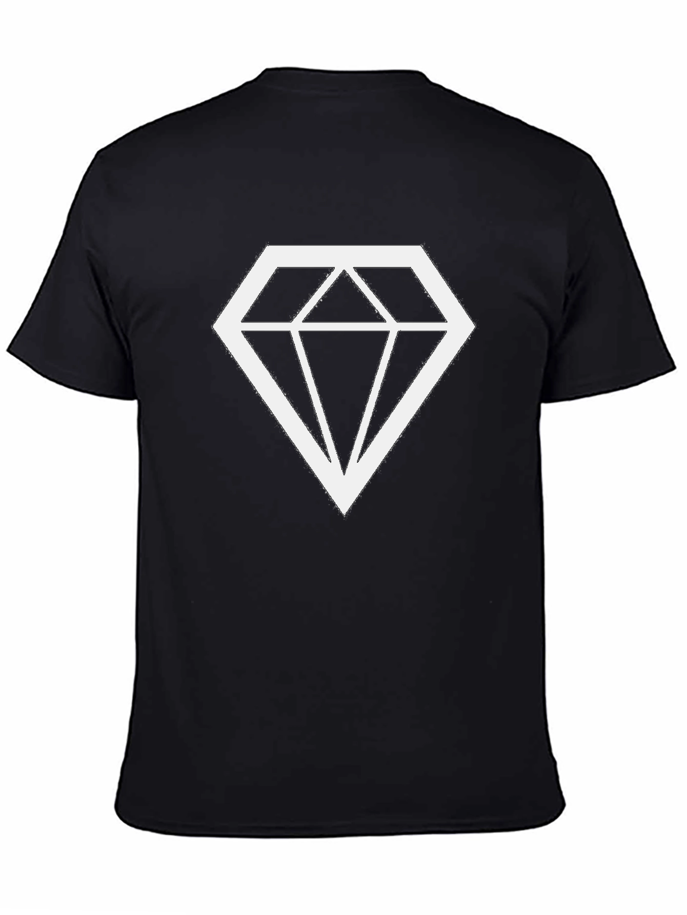 Diamond Graphic Print Black T-Shirt