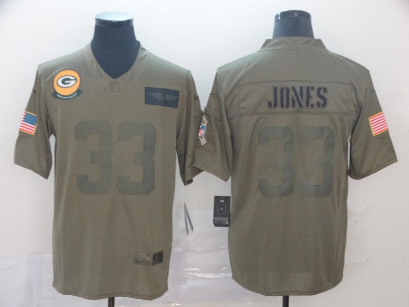 Men's Green Bay Packers Aaron Jones #33 Brown Game Jerseys
