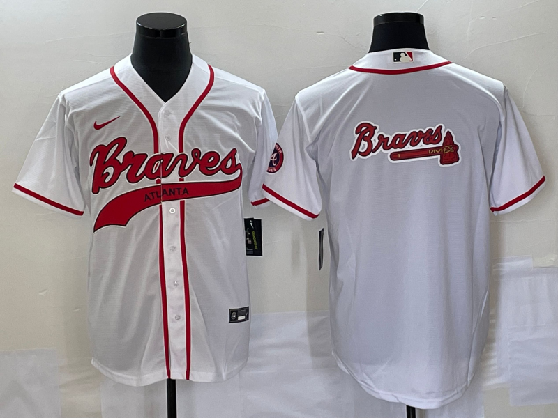 Men's Atlanta Braves White Replica Team Jerseys Joint Edition
