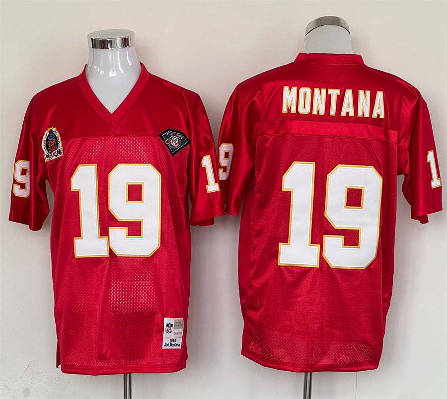 Men's Kansas City Chiefs Joe Montana Mitchell & Ness Red Legacy Replica Jerseys