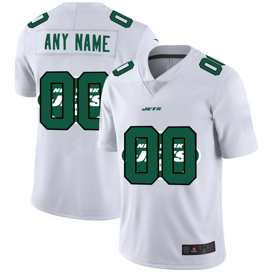 Custom1 New York Jets White Team Big Logo Vapor Untouchable Limited Jerseys American Stitched Jerseys Football Jerseys