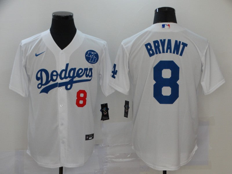 Men's Los Angeles Dodgers Kobe Bryant #8 White Replica Baseball Jerseys