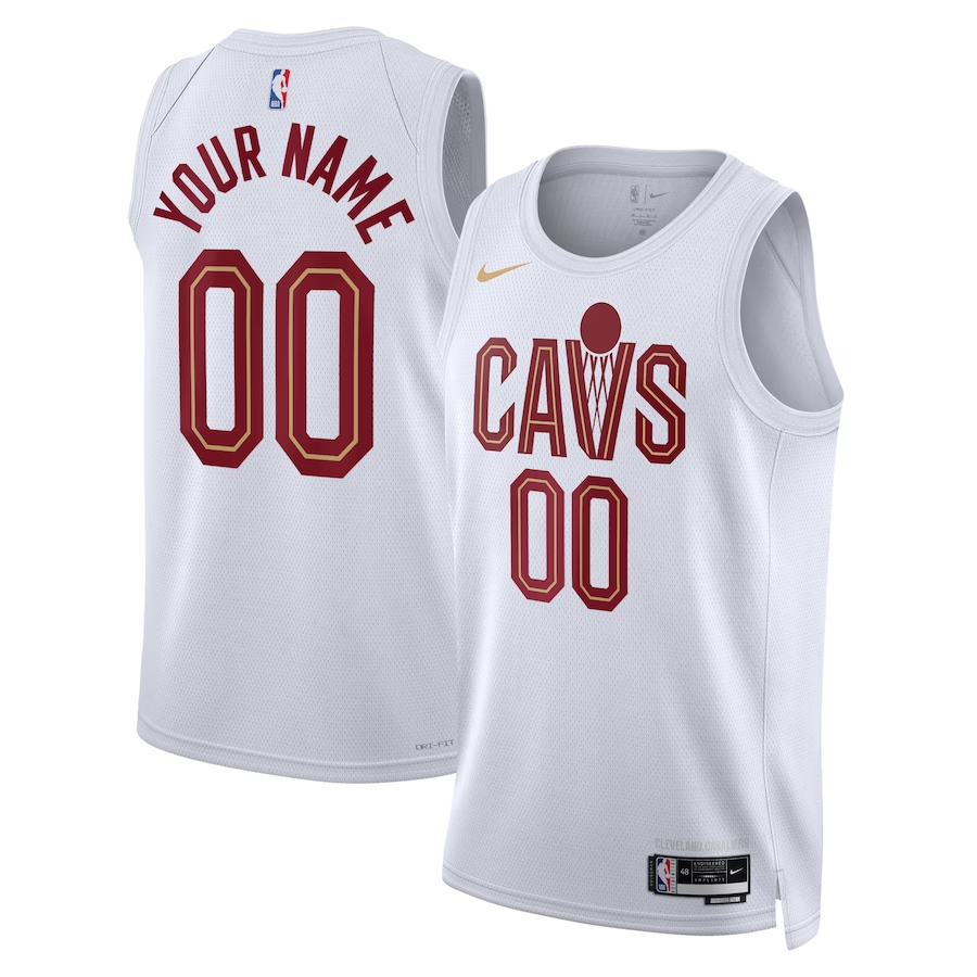 Men's Cleveland Cavaliers White Swingman Custom Jerseys - Association Edition