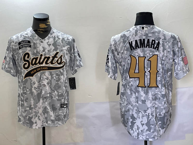 Men's New Orleans Saints Alvin Kamara #41 Arctic Camo 2024 Salute to Service Player Jerseys