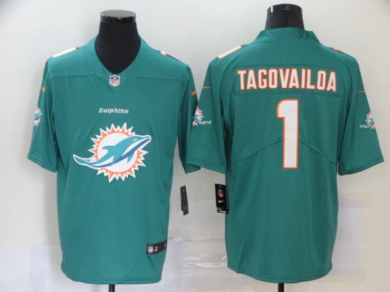 Men's Miami Dolphins Tua Tagovailoa #1 Green Game Player Jerseys