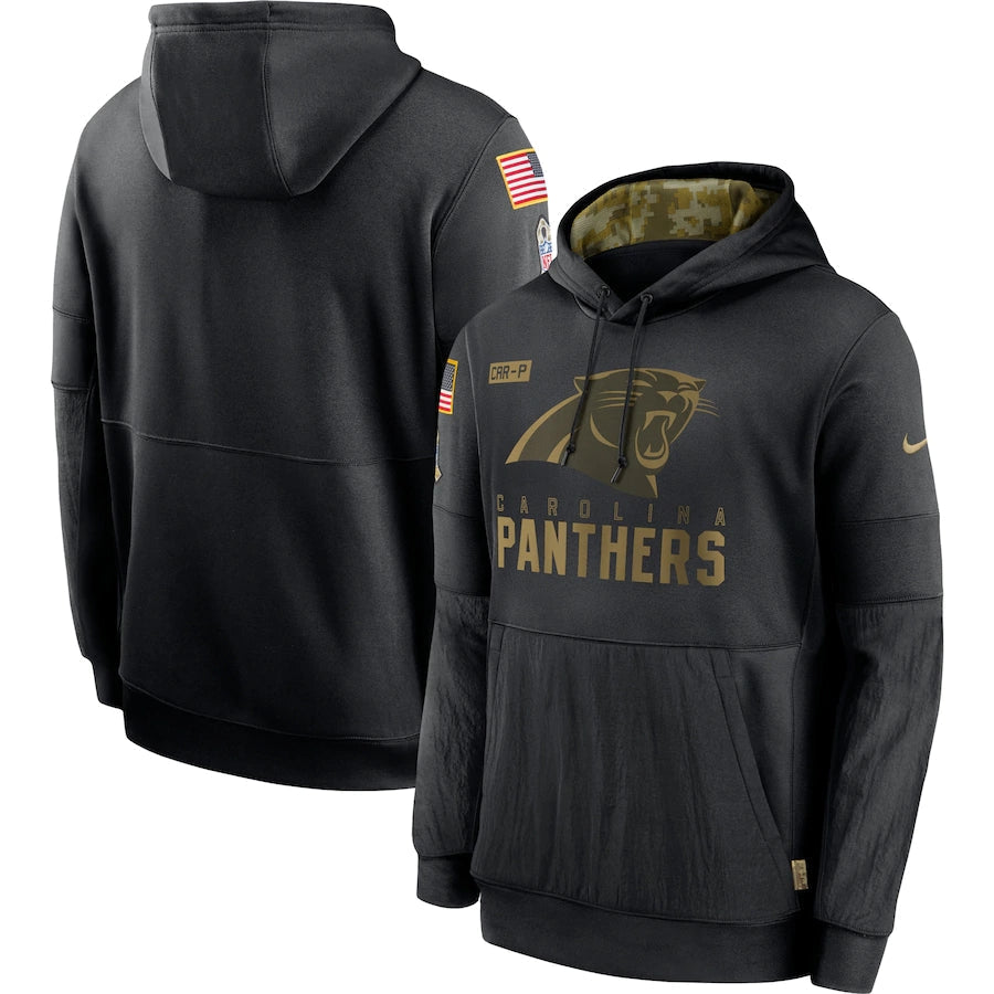 Men's Carolina Panthers NFL 2020 Salute to Service Hoodie1 Black