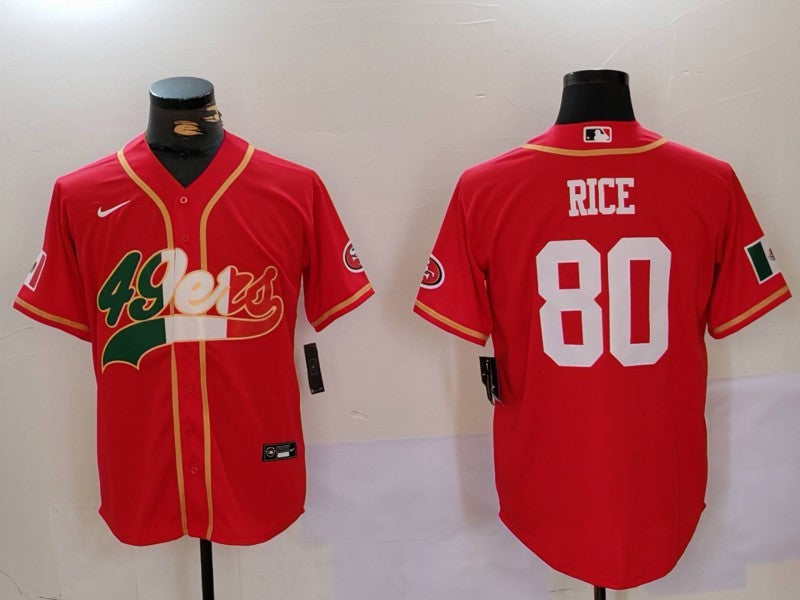 Men's San Francisco 49ers Jerry Rice #80 Scarlet Game Jerseys