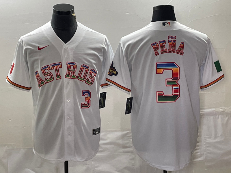 Men's Houston Astros Jeremy Pena #3 White Replica Player Jerseys