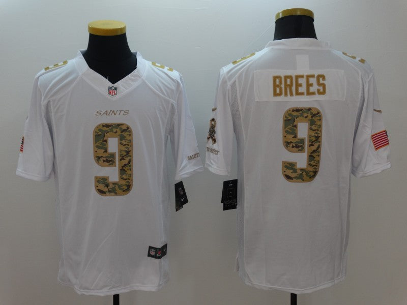Men's New Orleans Saints #9 Drew Brees White Game Jerseys