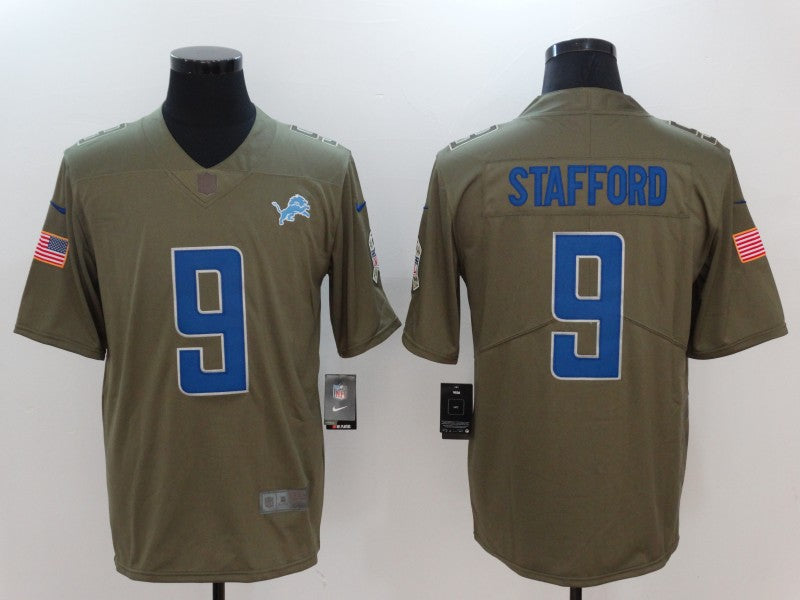 Men's Detroit Lions Matthew Stafford #9 Brown Alternate Game Jerseys