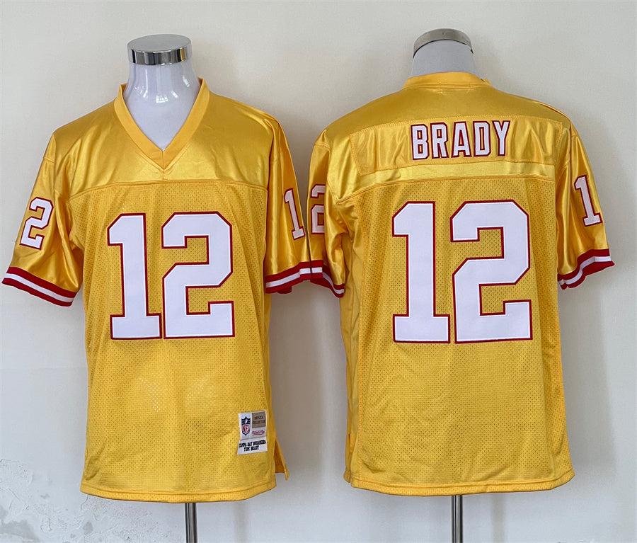 Men's Tampa Bay Buccaneers Tom Brady Mitchell & Ness Yellow Legacy Replica Jerseys