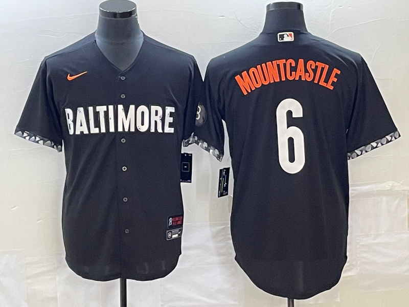 Men's Baltimore Orioles Ryan Mountcastle #6 Black 2023 City Connect Replica Player Jerseys