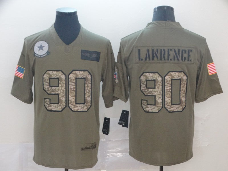 Men's Dallas Cowboys DeMarcus Lawrence #90 Brown Game Jerseys