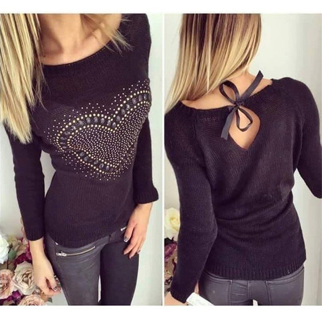 Classic Knit Sweater Women knitted pullover sweater