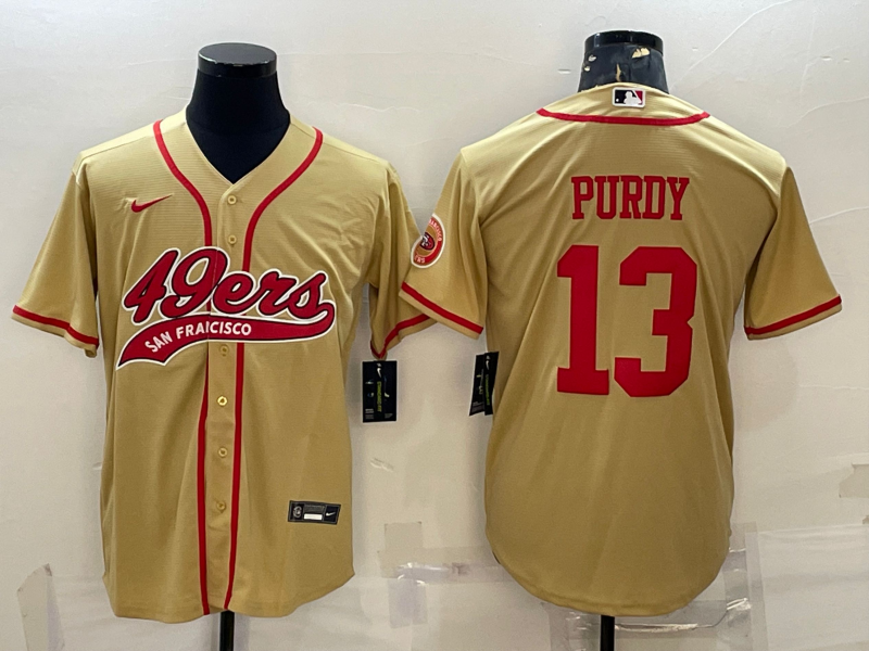 Men's San Francisco 49ers Brock Purdy #13 Gold Game Jerseys Joint Edition