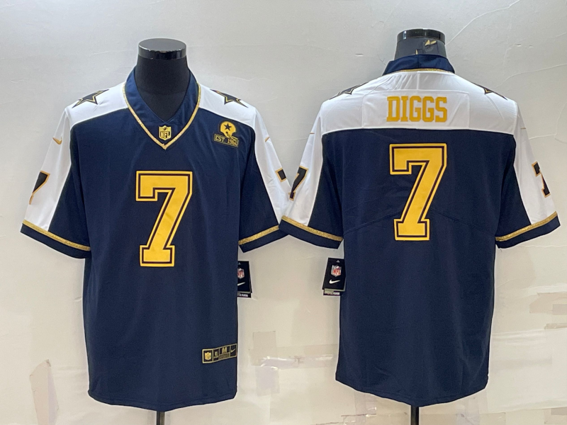 Men's Dallas Cowboys Trevon Diggs #7 Navy Player Game Jerseys