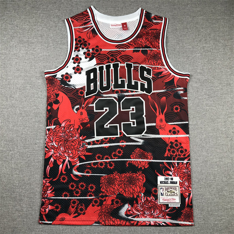 Men's Chicago Bulls Michael Jordan #23 Year of Rabbit Edition Hardwood Classics Swingman Jerseys