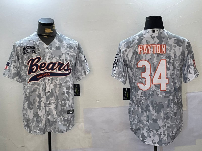 Men's Chicago Bears Walter Payton #34 Arctic Camo 2024 Salute to Service Player Jerseys