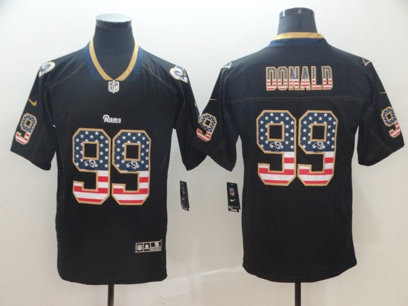 Men's Los Angeles Rams Aaron Donald #99 Black Team Game Jerseys