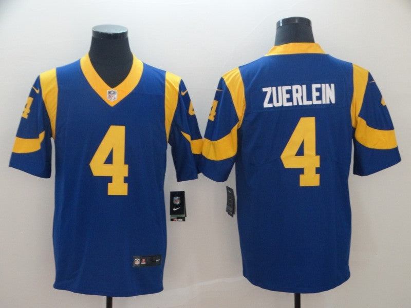 Men's Los Angeles Rams Greg Zuerlein #4 Blue Game Jerseys