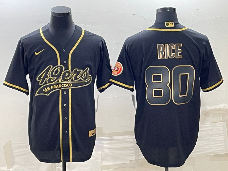 Men's San Francisco 49ers Jerry Rice #80 Black Player Jerseys Joint Edition