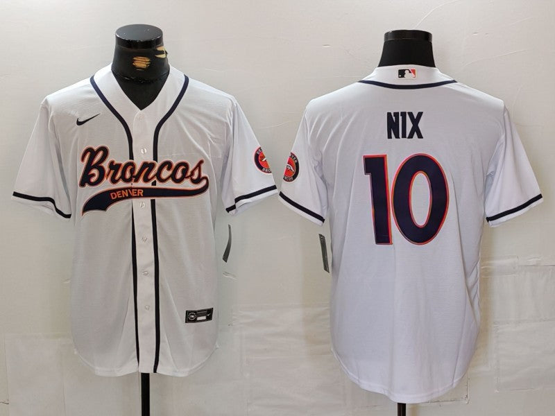 Men's Denver Broncos Bo Nix #10 White Game Jerseys