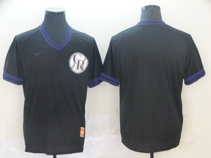 Men's Colorado Rockies Black Alternate Replica Blank Jerseys