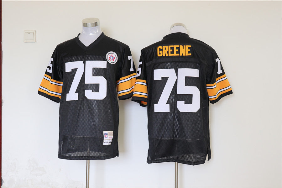 Men's Pittsburgh Steelers Joe Greene Mitchell & Ness Black Legacy Replica Jerseys