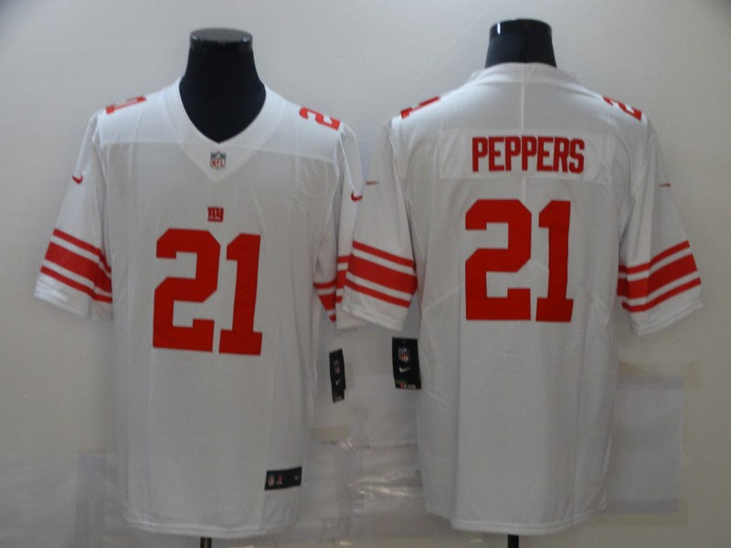 Men's New York Giants Jabrill Peppers #21 White Game Jerseys
