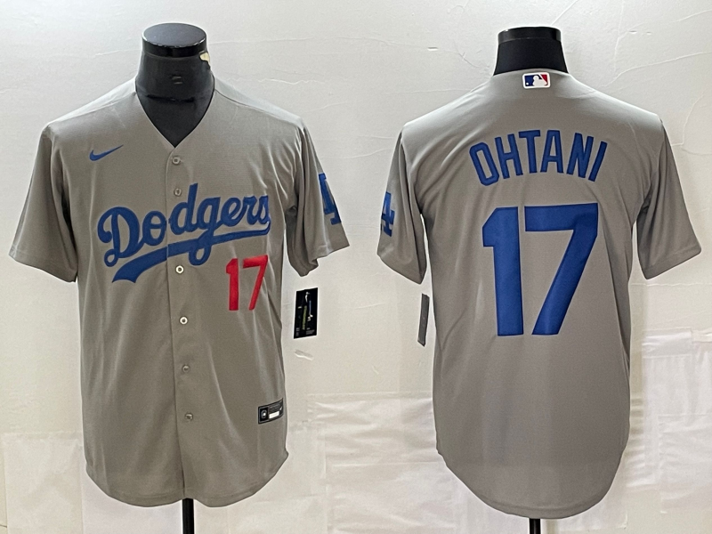 Men's Los Angeles Dodgers Shohei Ohtani #17 Gray Replica Player Jerseys