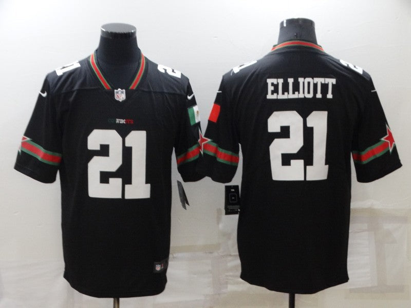 Men's Dallas Cowboys #21 Ezekiel Elliott Black Player Game Jerseys
