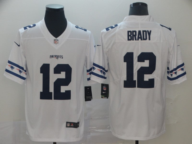 Men's New England Patriots Tom Brady #12 White Game Jerseys
