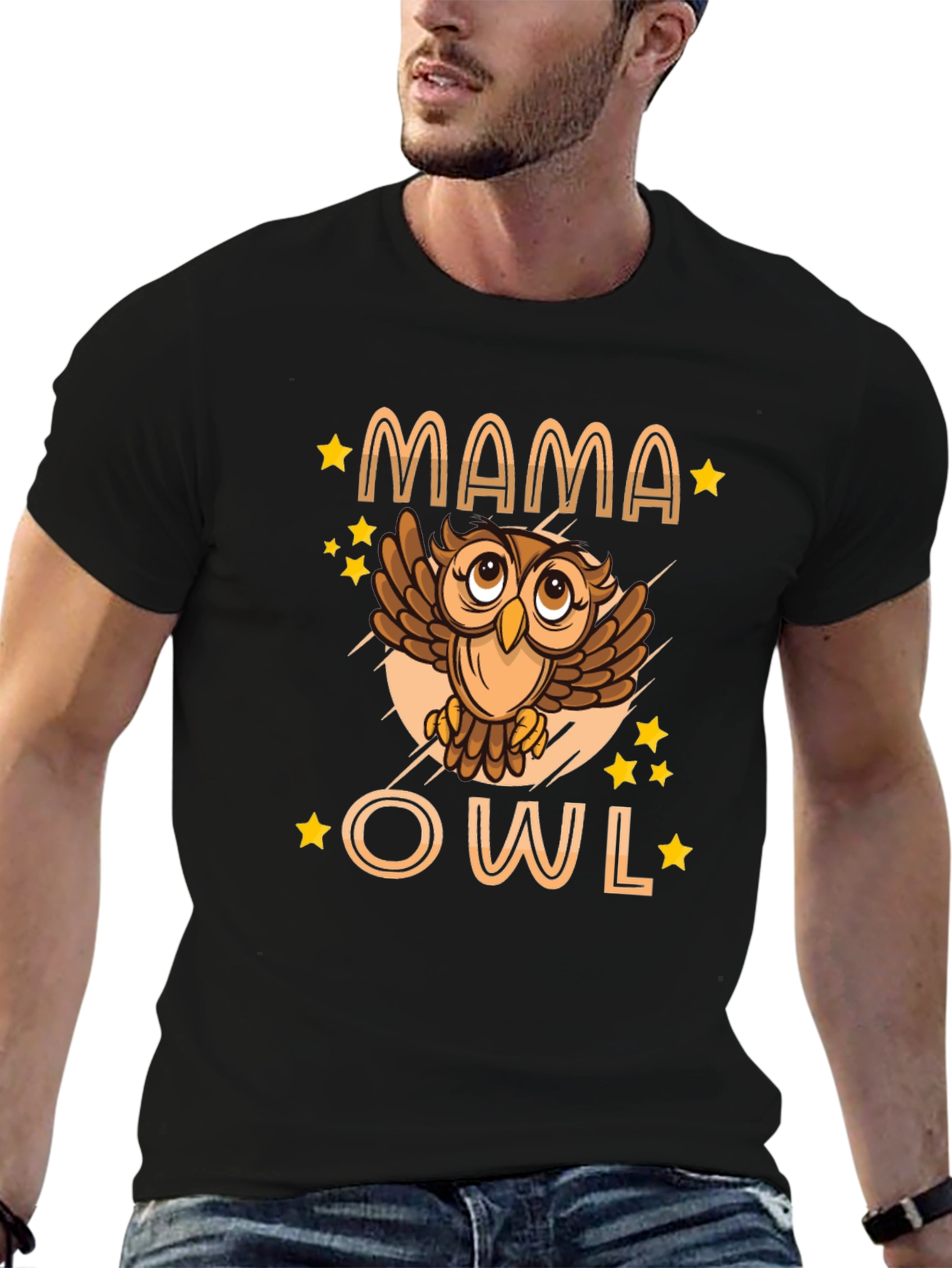 Mama Owl Graphic Tee - Black T-Shirt