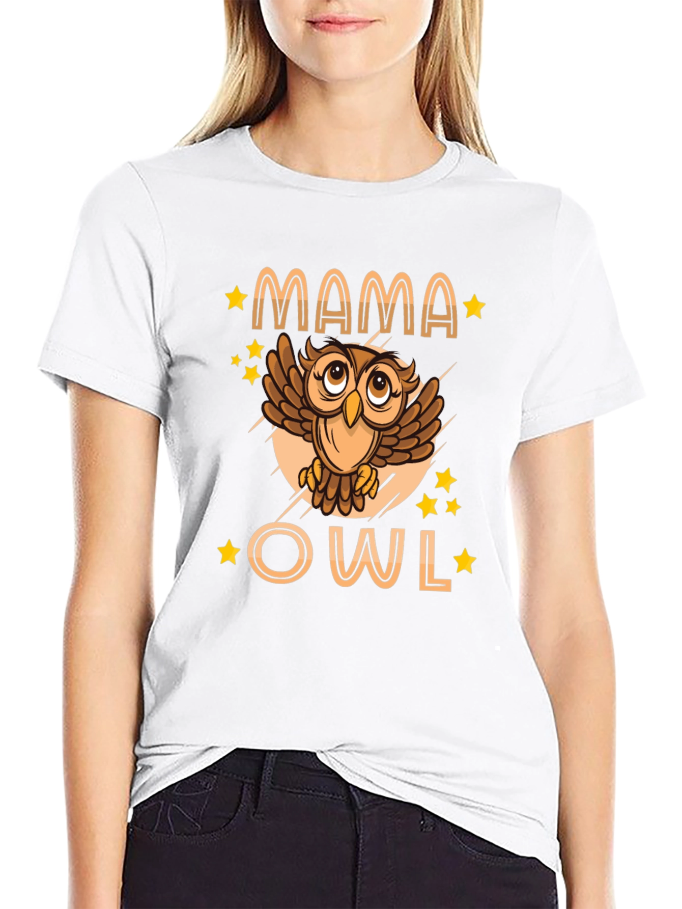 Mama Owl Graphic Tee - Black T-Shirt