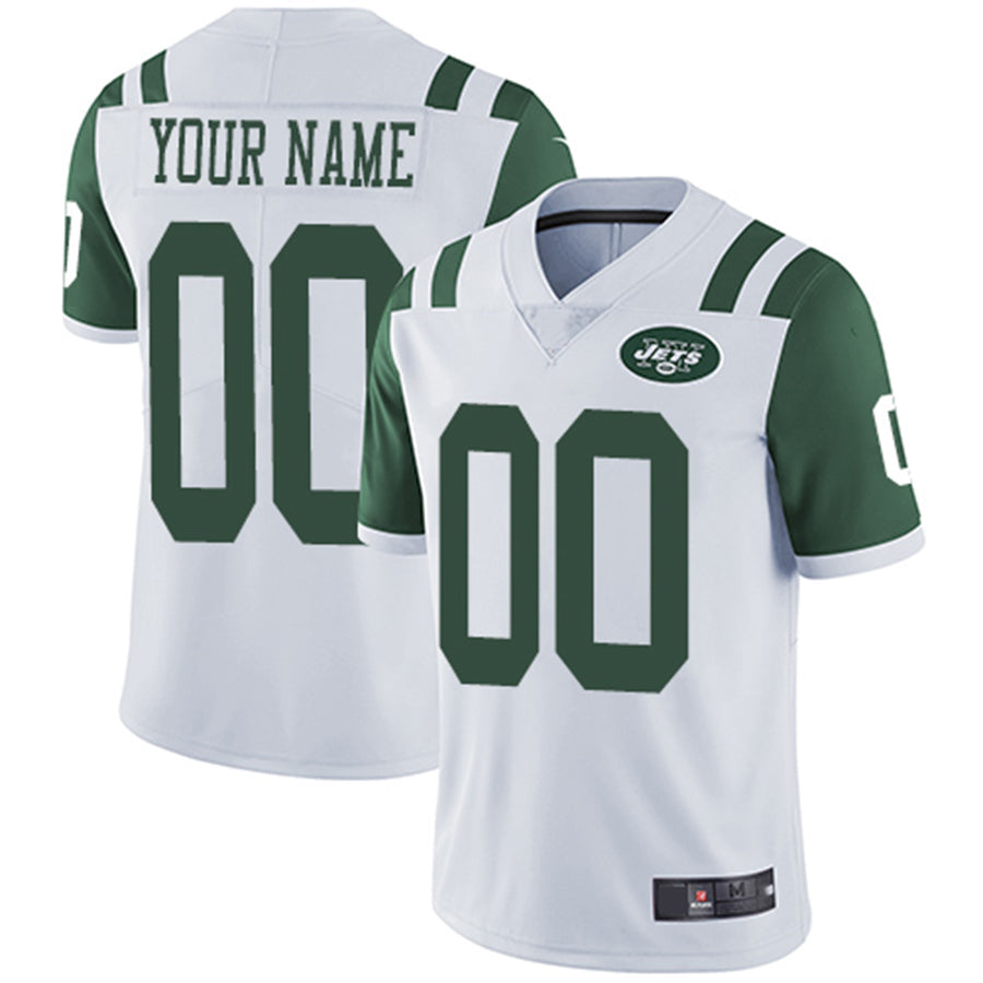 Custom1 New York Jets Road White Vapor Untouchable Limited Jerseys American Stitched Jerseys Football Jerseys