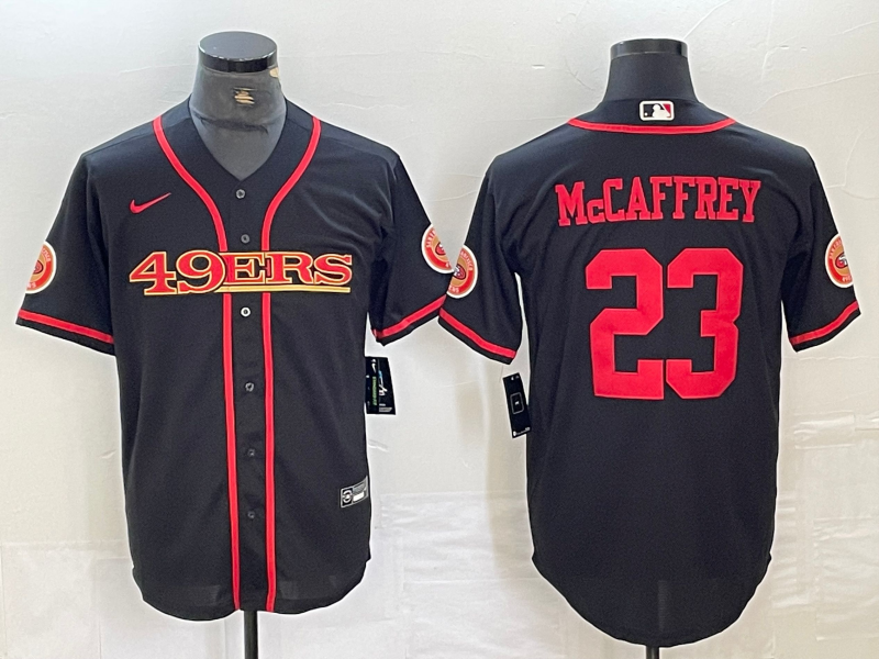 Men's San Francisco 49ers Christian McCaffrey #23 Black Joint Edition Player Jerseys