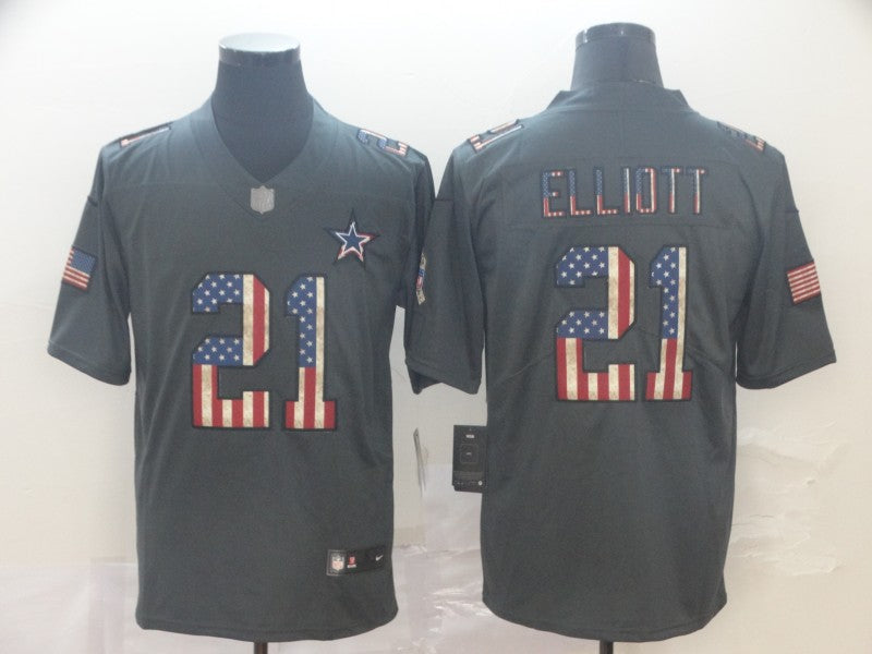 Men's Dallas Cowboys Ezekiel Elliott #21 Black Player Jerseys