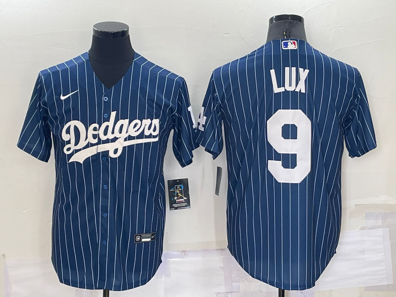 Men's Los Angeles Dodgers Gavin Lux #9 Blue Replica Baseball Jerseys